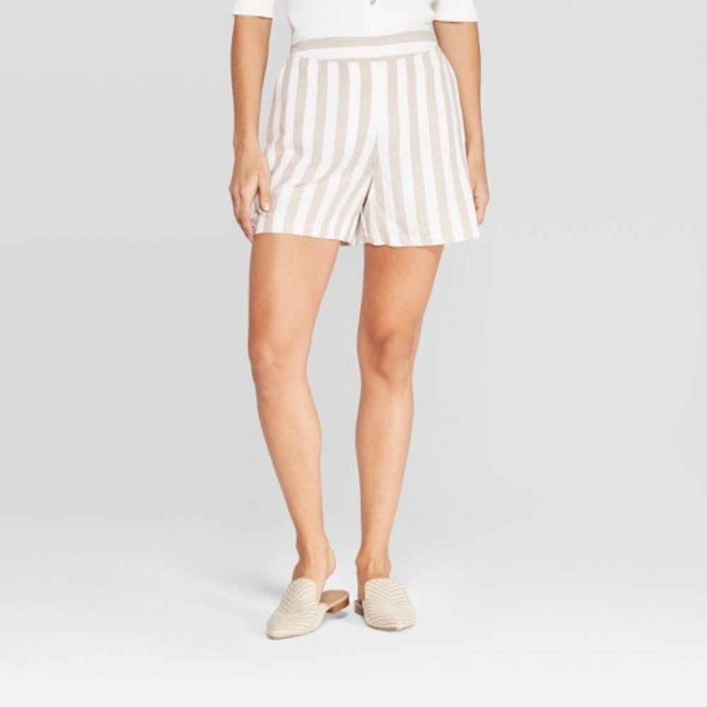 Striped Linen Shorts - Picture 1 of 5